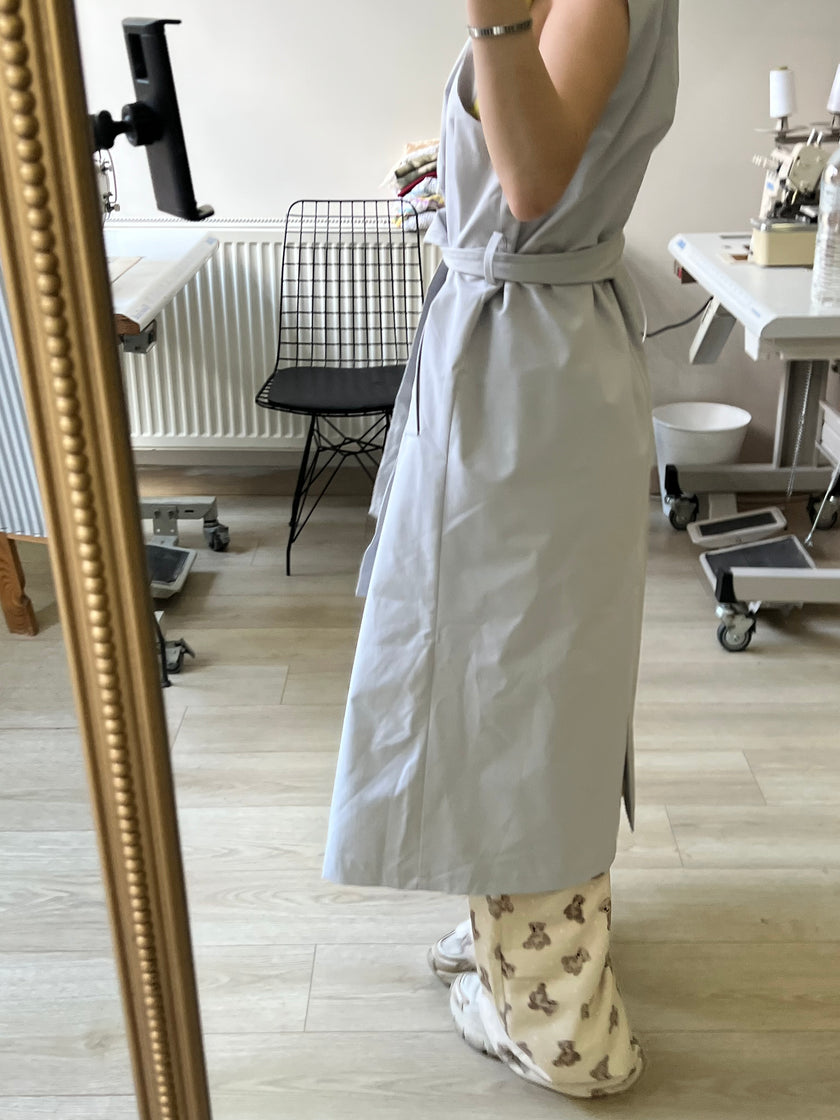 Saten astarlı Uzun yelek