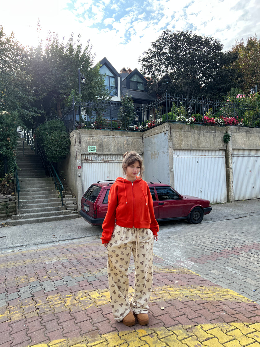 Turuncu Şardonlu Hoodie