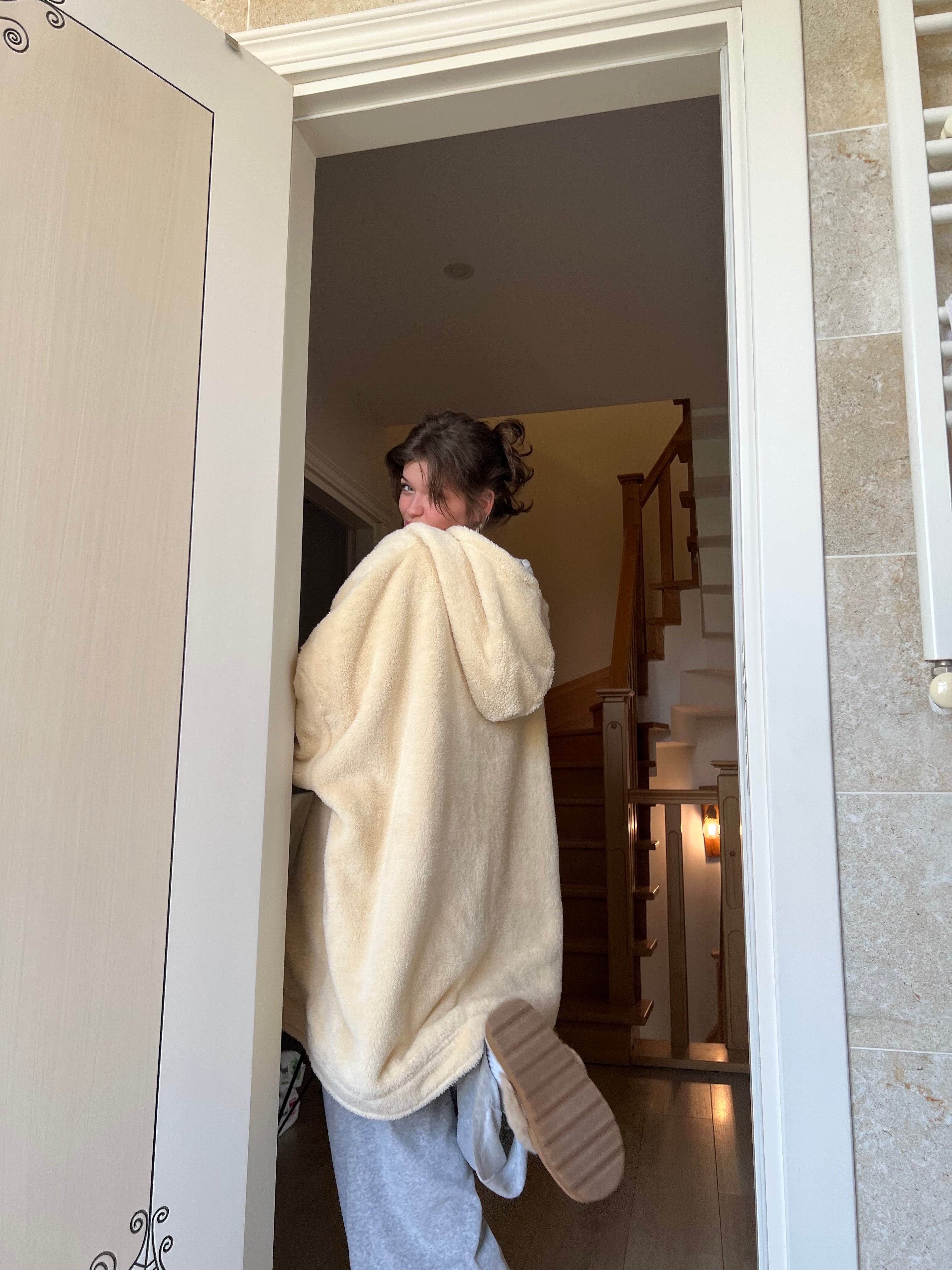 Çift taraflı Giyilebilir Battaniye(Bisküvi)