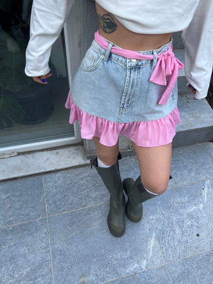 Fırfırlı denim etek (♻️)