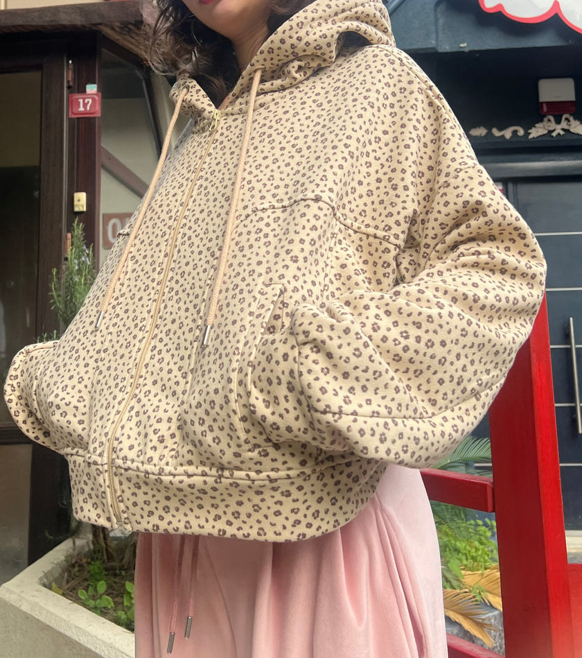 Leopar Kalın Hoodie