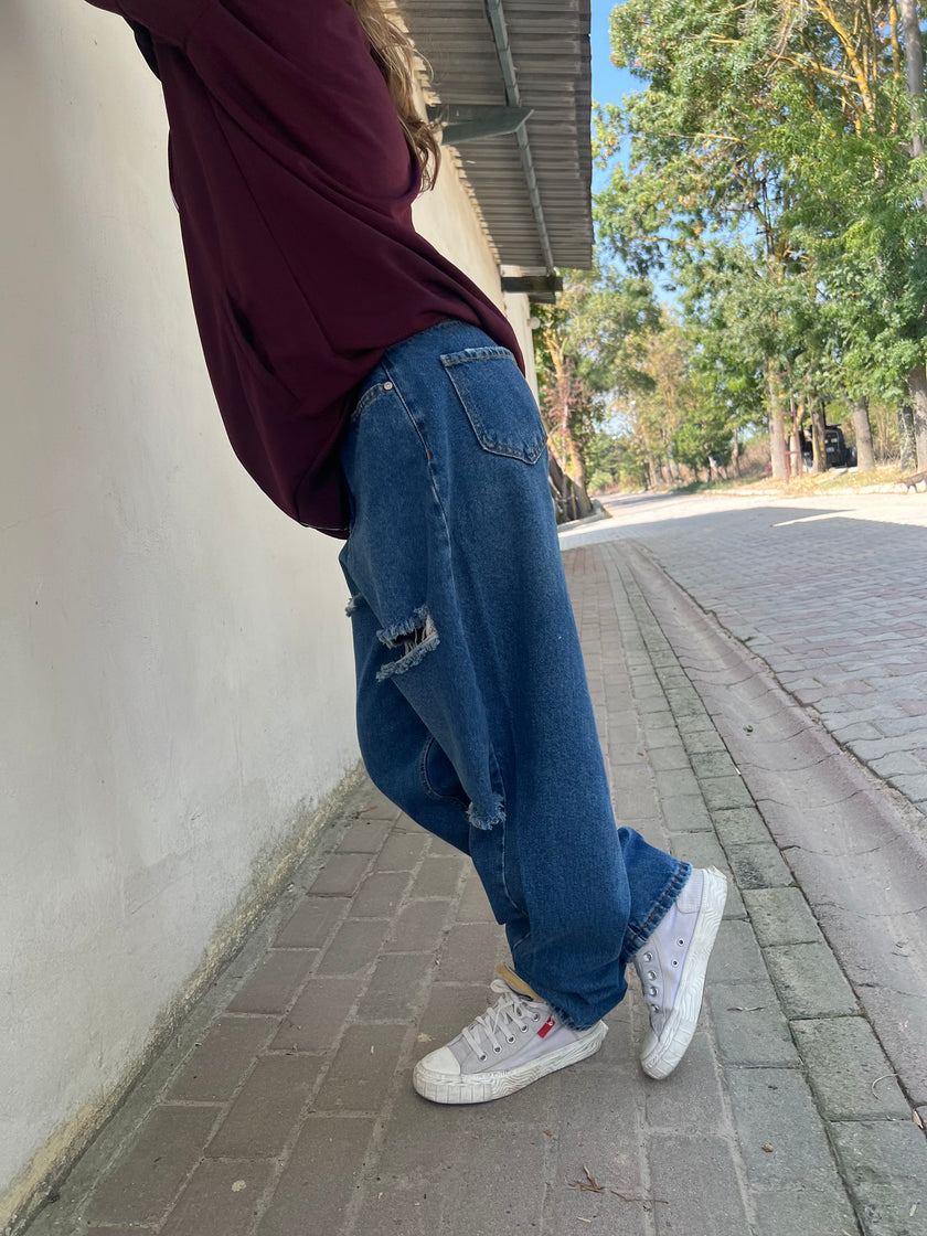 Lucifer lazerli baggy pantolon (milli kalıp)