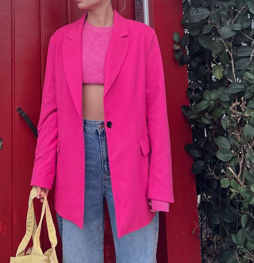 Oversize Blazer Ceket (Pembe)