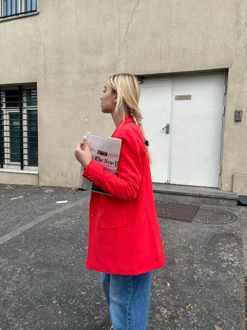 Oversize Blazer Ceket (Kırmızı)