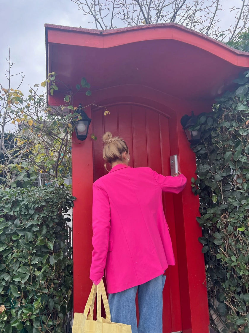Oversize Blazer Ceket (Pembe)