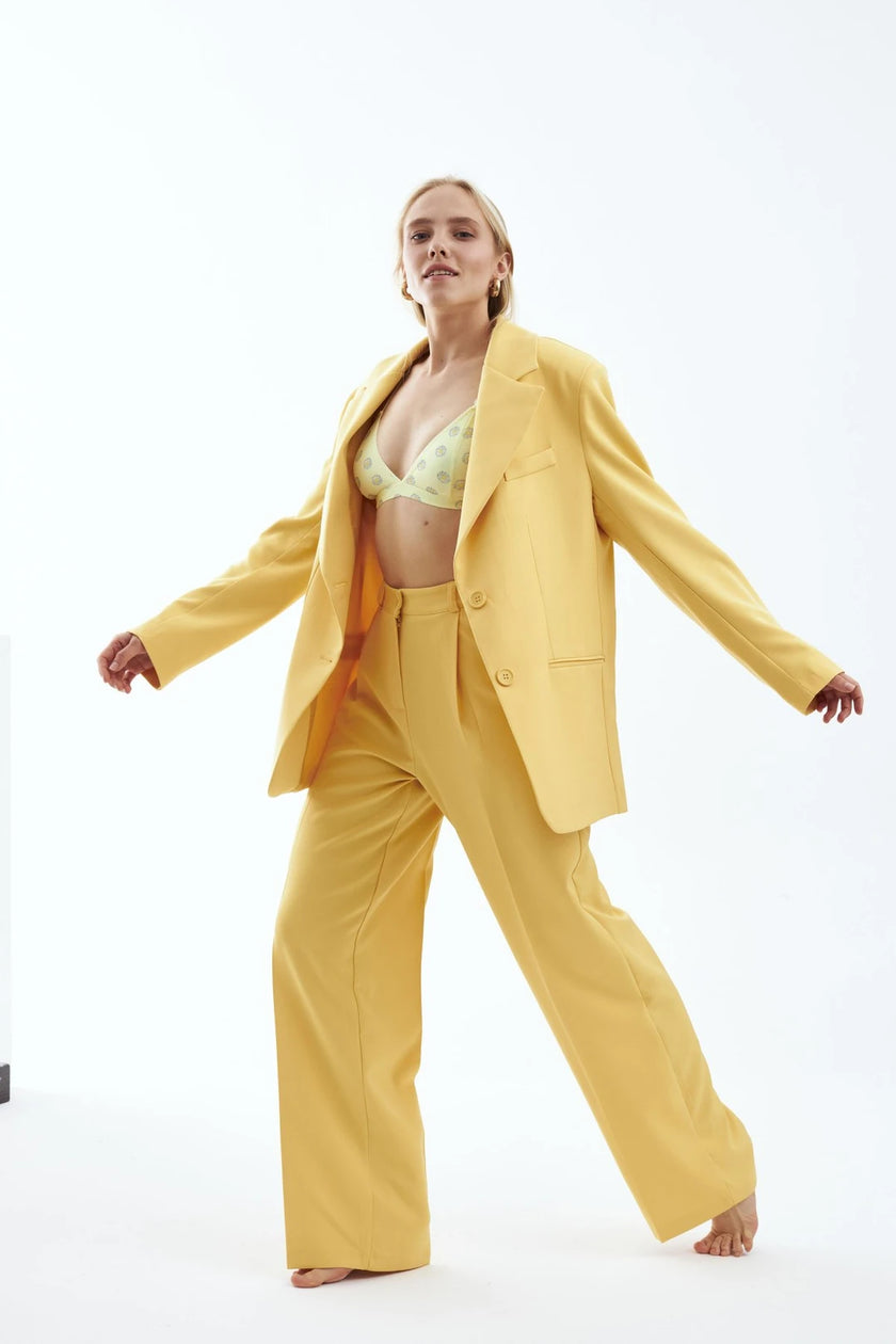 Blazer Ceket Takım (Sarı)