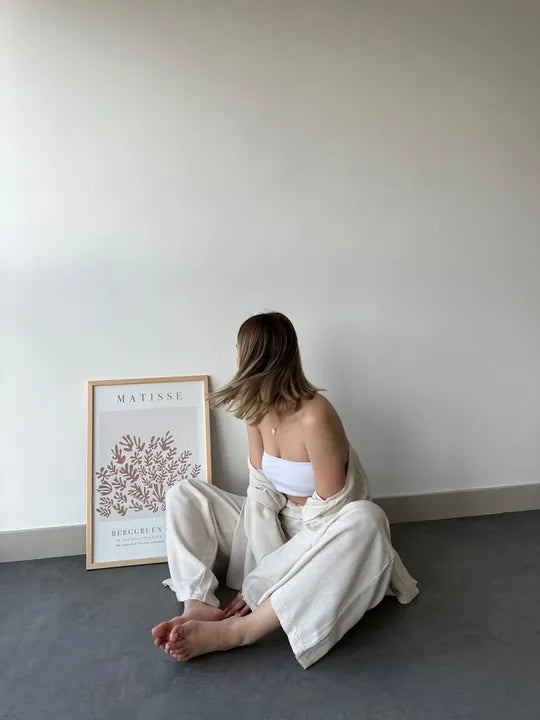 Geniş Paça Kimono Takım (bej)